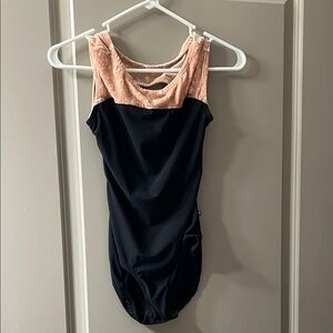 Black and Pink Women's Ballet Leotard